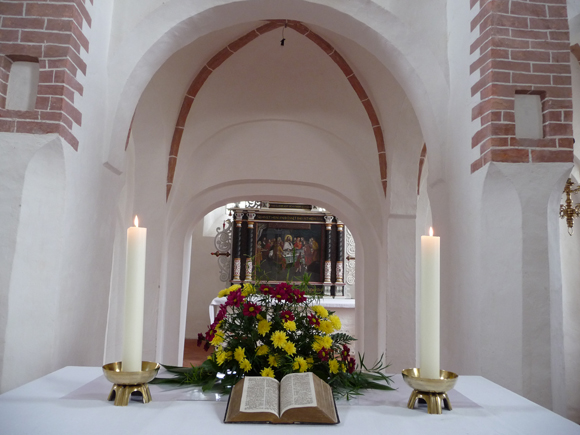 Picture: View through the rood screen toward the altar